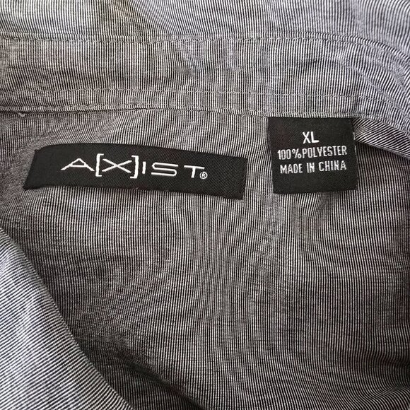 AXIST MENS SHORT SLEEVE BUTTON DOWN DARK GRAY SIZE XL FRONT PLEAT DETAIL - Picture 5 of 8